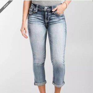 Miss Me Curvy Mid-Rise Cuffed Stretch Capri Jean Size 34